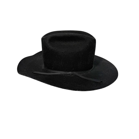 American hat company black western cowboy hat leather wool size 6 5/8 - Picture 5 of 5